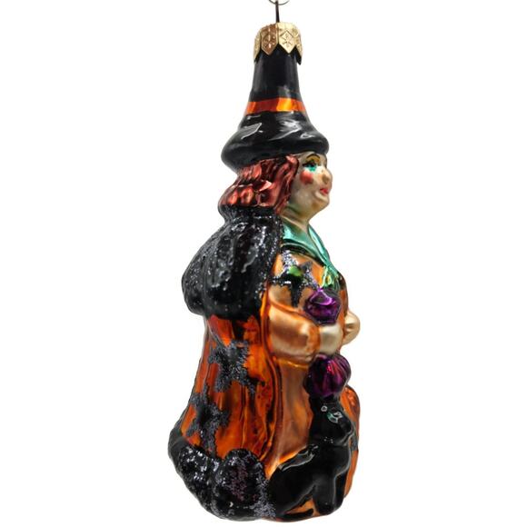 Christopher Radko Witch Orange Stars Dress Halloween Christmas Tree Ornament - Picture 3 of 10